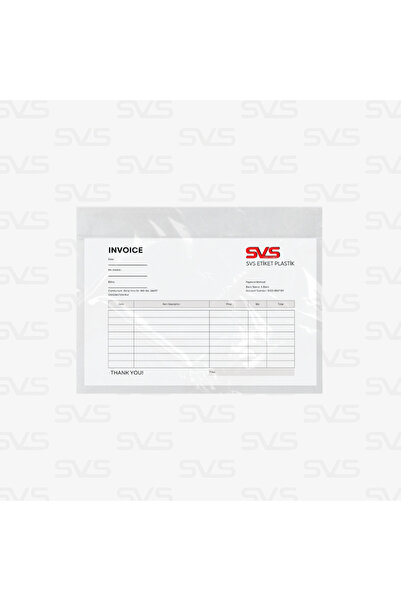SVS ETİKET PLASTİK Fatura Cebi - 18x26 Cm - 250 Adet