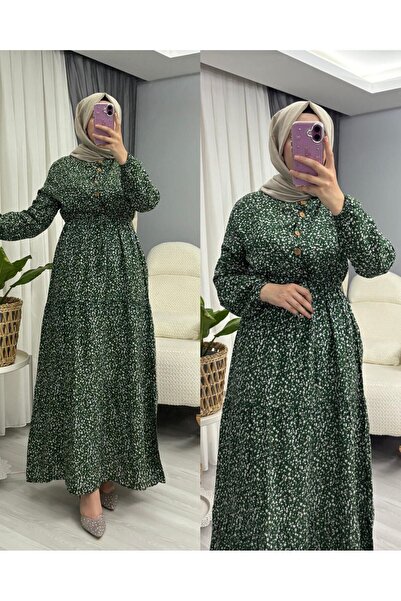 Blackmods DÜĞMELİ VİSKON ELBİSE