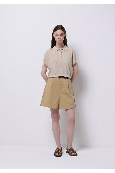 Colin's Regular Fit High Waist Plain Women's Brown Shorts