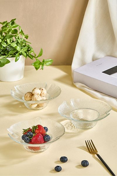 Lora Bianca Luciana Cookie, Fruit, Ice Cream Bowl Set and Sauce Bowl - 3 Pieces