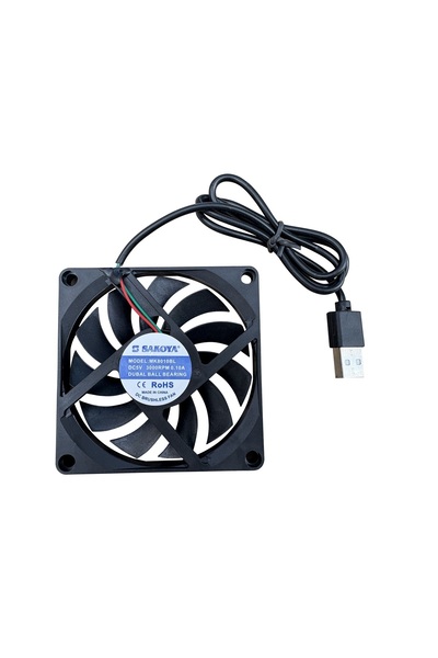 SAKOYA Usb Fan 60x60x10 USB FAN 2 Adet Laptop, Modem, Tv Soğutucu Dubal Ball ...