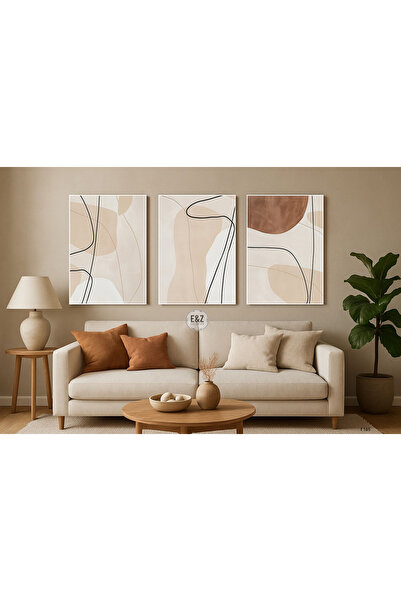 EZ Design KAHVERENGİ TONLARINDA İNCE METAL ÇERÇEVELİ TAMPERLİ CAM ÜZERİNE UV ...