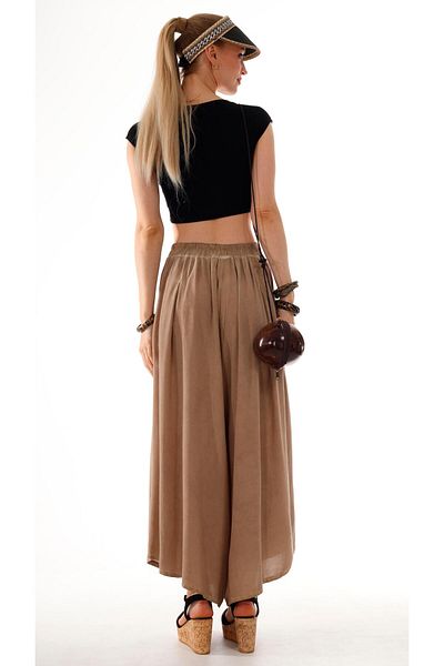 shE tekstil Linen Shalwar Skirt Light Brown