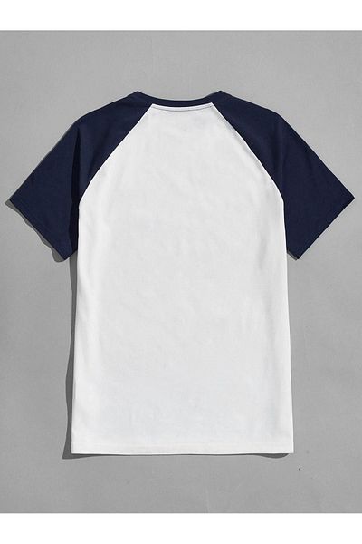 CLAYES Oversize Navy Blue White Unprinted T-shirt - Reglan Sleeve Unisex Comfortable Mold