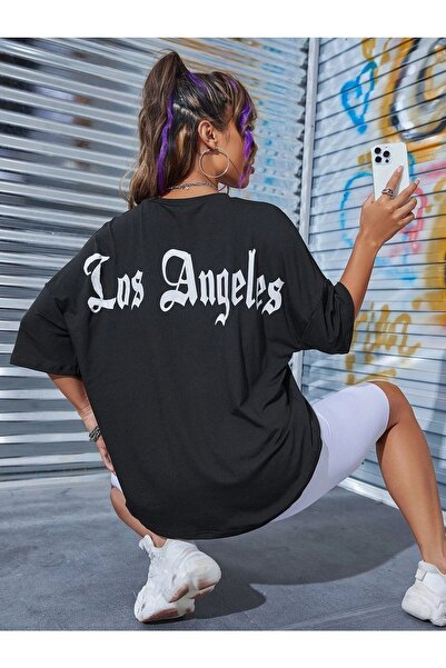 CLAYES Μπλουζάκι Los Angeles Back - Μαύρο Oversize Printed Crew Neck
