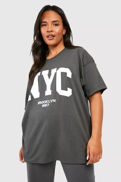 CLAYES Фума Oversize Nyc T-shirt - Oversize з принтом