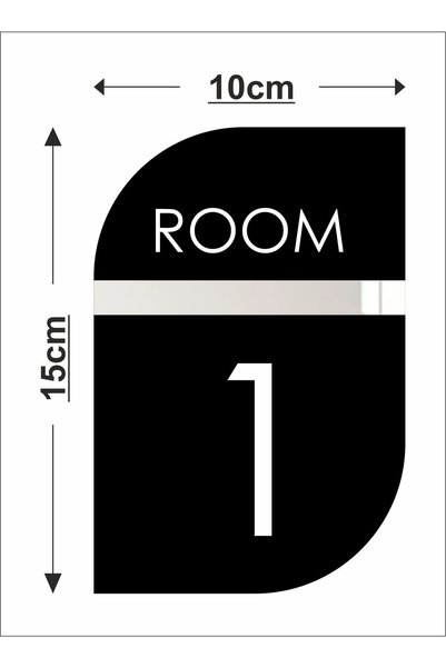 zafrakreklam Vertical Hotel Door - Apartment - Building - Number Black Plexiglass No - Number 1