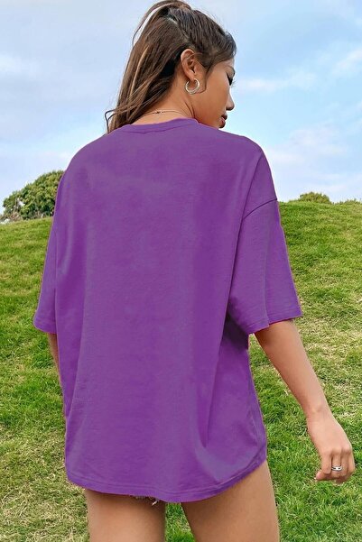 CLAYES Sunday Mountain - Tricou oversize cu imprimeu violet