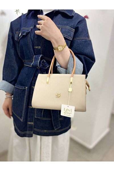 Levidor Vizon Camel Gizli Cep Detaylı El Çantas