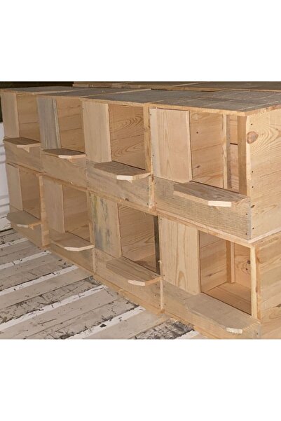 KARAYİĞİT AHŞAP MOBİLYA DEKORASYON Natural Wooden Pigeon Crate with Konargalı Design, Portable Coop Crate, Handmade Farm Crate