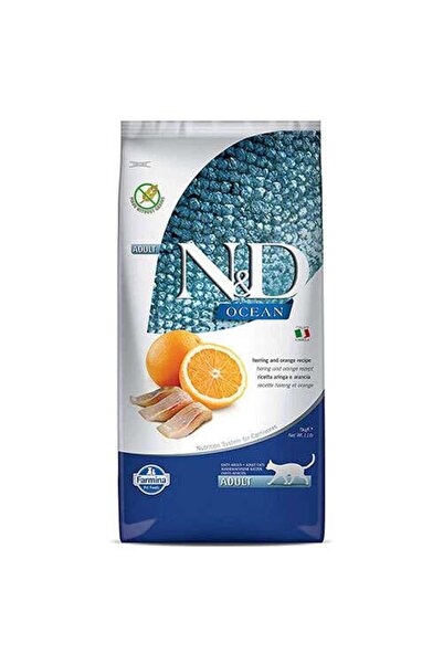 N&D Ocean Düşük Tahıllı Ringa Balıklı ve Portakallı Yetişkin Kedi Maması 10 kg