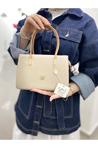 Levidor Vizon Camel Gizli Cep Detaylı El Çantas