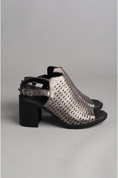 SEÇ KUNDURA Seç 1602 Sandale cu toc pentru femei din piele naturală Platinum