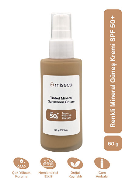 miseca Renkli Mineral Güneş Kremi Spf 50+ Çok Yüksek Koruma 60 G