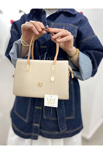 Levidor Vizon Camel Gizli Cep Detaylı El Çantas