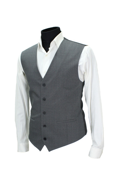 MENTOR REGALO ERKEK YELEK V YAKA GRİ EKOSE DESEN 50643