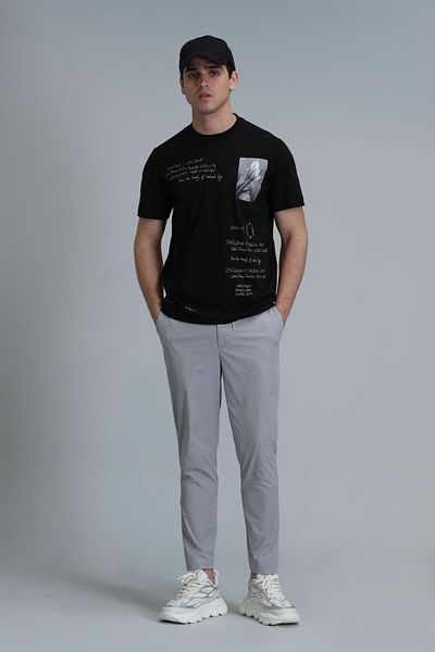 Lufian Tricou Fred Modern Graphic Negru