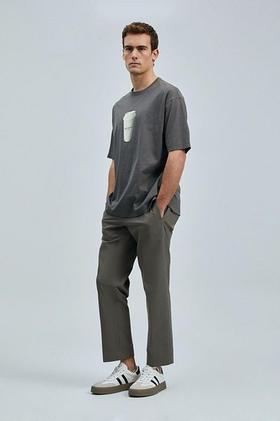 Lufian Tricou grafic modern Omen maro
