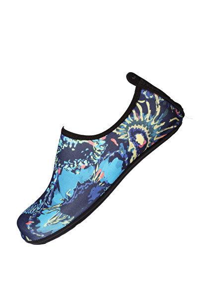 Peluche Mix Blue Kaymaz Tabanlı Esnek Hafif Kadın Plaj Deniz Ayakkabısı