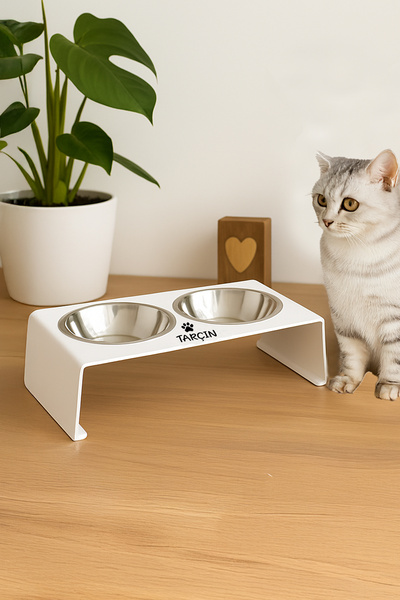 dekoliva Premium Metal Mama Kabı Kedi Mama Standı