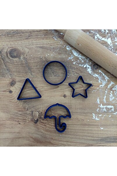 Rafine Studio 3D Squid Game Themed Set of 4 Cookie Molds – Polymer Clay, Game Dough Stamp and Cutter Sculptor