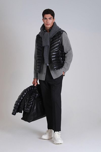 Lufian Pantaloni Chino pentru bărbați Lusi Black Slim Fit Sports