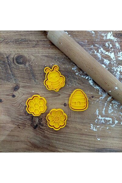Rafine Studio 3D Bee Themed Set of 4 Cookie Molds - Polymer Clay, Play Dough ...