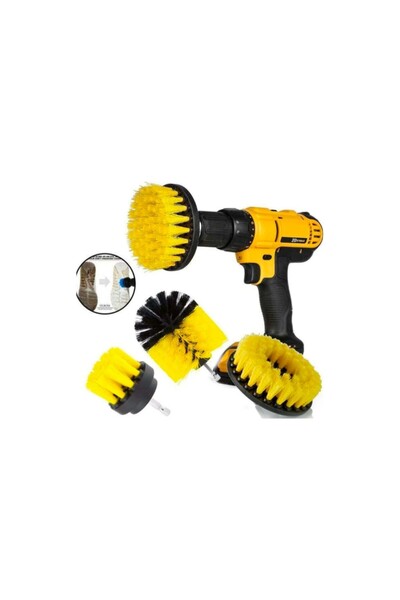 mucit home 3'lü Matkap Ucu Yıkama Temizleme Banyo Küvet Duşakabin Araba Teker...