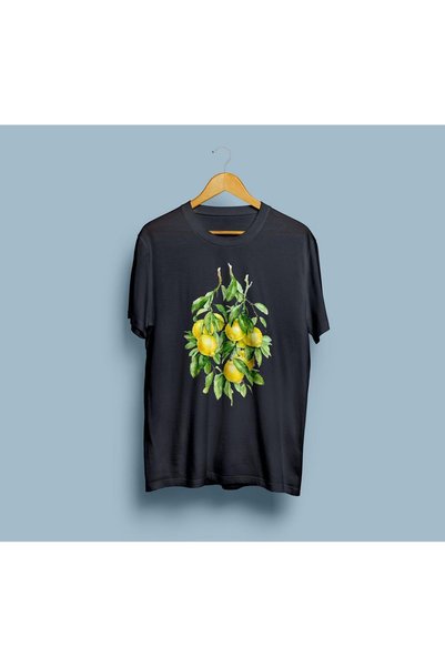 Generic Brand Унисекс T-shirt са двоструким дизајном и Štampano лимуна Oversi...