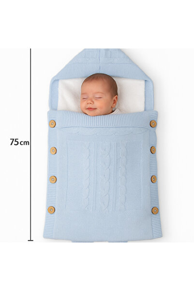 UmBaby بطانية أطفال تريكو وقماط من ألياف ويلسوفت + قبعة