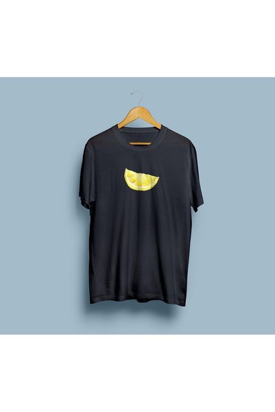 Generic Brand supradimensionat Design cu felie de lămâie unisex tricou