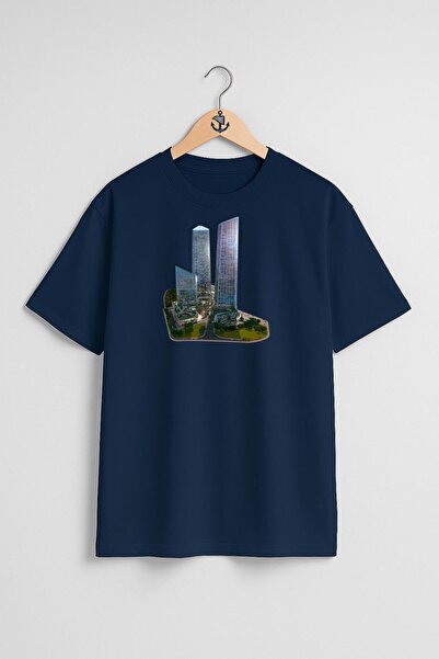 Bahriyeli Collection Oversize Vadiistanbul Skyland Chest Design Unisex T-Shirt