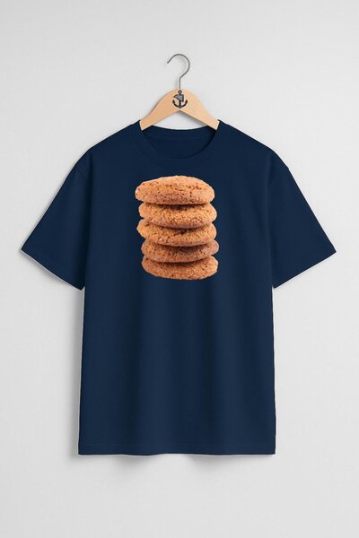 Bahriyeli Collection oversized Unisex T-Shirt με σχέδιο μπισκότων στο στήθος