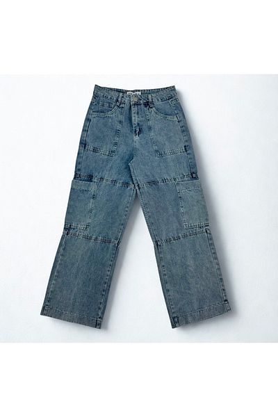 NiceLook High quality gray blue oversized women's jeans