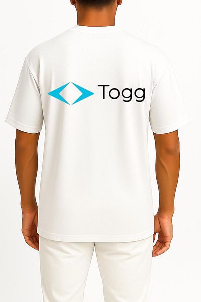 Bahriyeli Collection Oversize Togg Domestic Automobile Logo Pocket and Back Design Unisex T-Shirt
