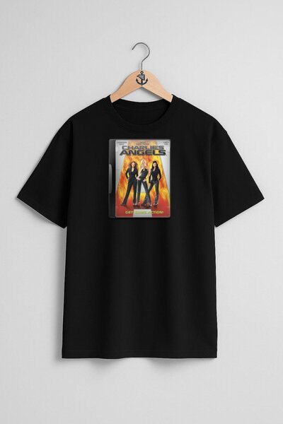 Bahriyeli Collection Oversize Charlienin Angels Chest Design Unisex T-Shirt