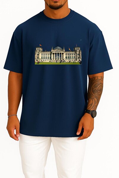 Bahriyeli Collection تي شيرت Erlin، ألمانيا، كبير الحجم للجنسين مع تصميم صدر ...