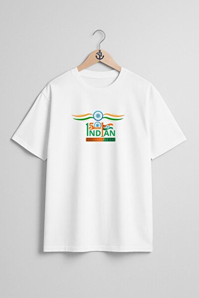 Bahriyeli Collection تي شيرت للجنسين بتصميم صدر كبير الحجم لعيد الاستقلال الس...