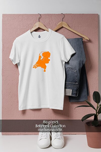 Bahriyeli Collection oversized Ολλανδικός χάρτης με πορτοκαλί σχέδιο Unisex T...