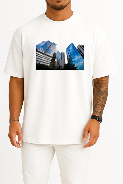 Bahriyeli Collection تي شيرت للجنسين بتصميم مبنى هونج كونج للهندسة المعمارية ...