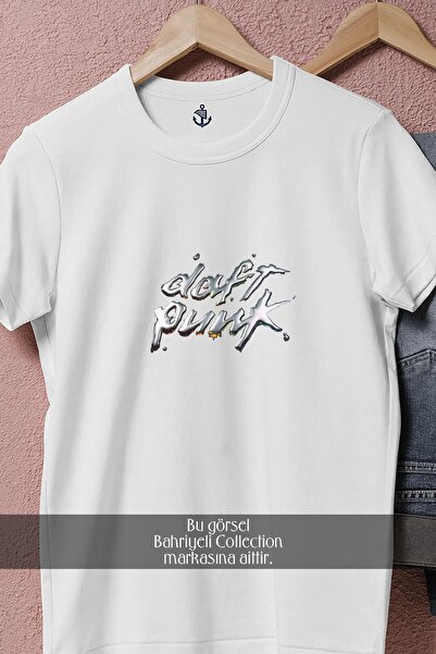 Bahriyeli Collection Μπλουζάκι Unisex με σχέδιο λογότυπου Daft Punk oversized