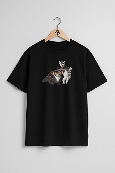 Bahriyeli Collection تي شيرت للجنسين بتصميم صدر ملك مدغشقر جولين ليمور كينج ك...