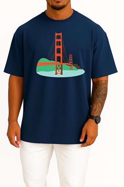 Bahriyeli Collection Oversize Golden Gate Bridge, San Francisco Chest Design ...