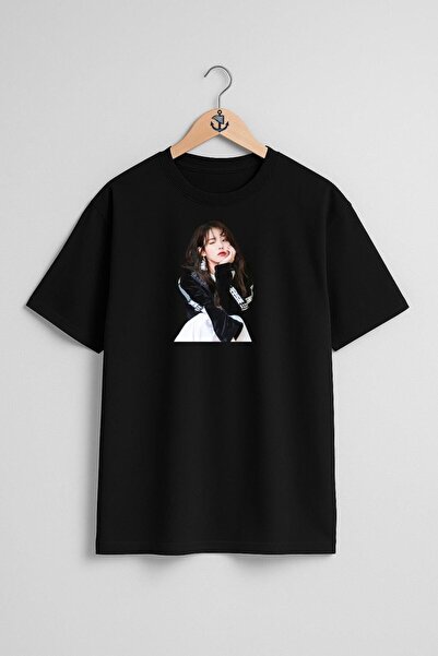Bahriyeli Collection supradimensionat Iu Coreea de Sud K-Pop 0, Lee Ji Eun Design unisex cu imprimeu pe piept tricou