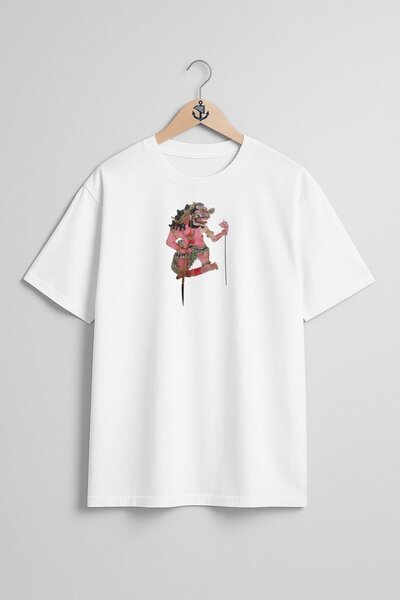 Bahriyeli Collection Μπλουζάκι Unisex με σχέδιο στήθους με σχέδιο Hanuman Wayang Kulit Shadow Play