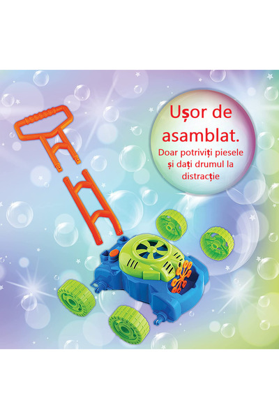 LUDIRO Διαδραστικό παιχνίδι κουρευτική μηχανή γκαζόν για σαπουνόφουσκες, περιλαμβάνεται διάλυμα, + 3 χρόνια