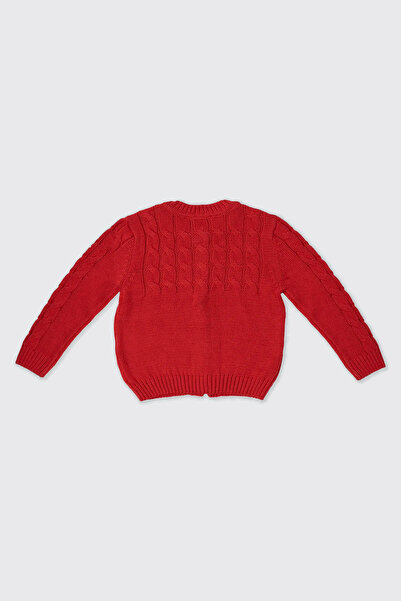 Panço Kız Bebek Kırmızı Triko Hırka