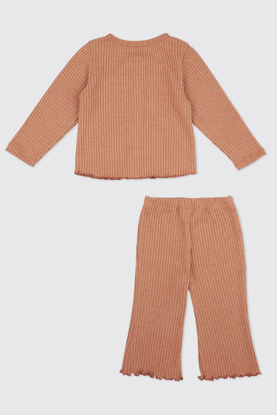 Panço Kız Bebek Yumuşak Dokulu Örme Kiremit Takım
