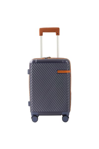 Quasar & Co. Cabin trolley 56x38x23cm, hand luggage, trolley with lock, 4-wheel suitcase, ABS suitcase, blue