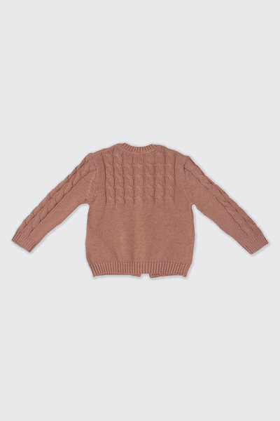 Panço Kız Bebek Gül Rengi Triko Hırka